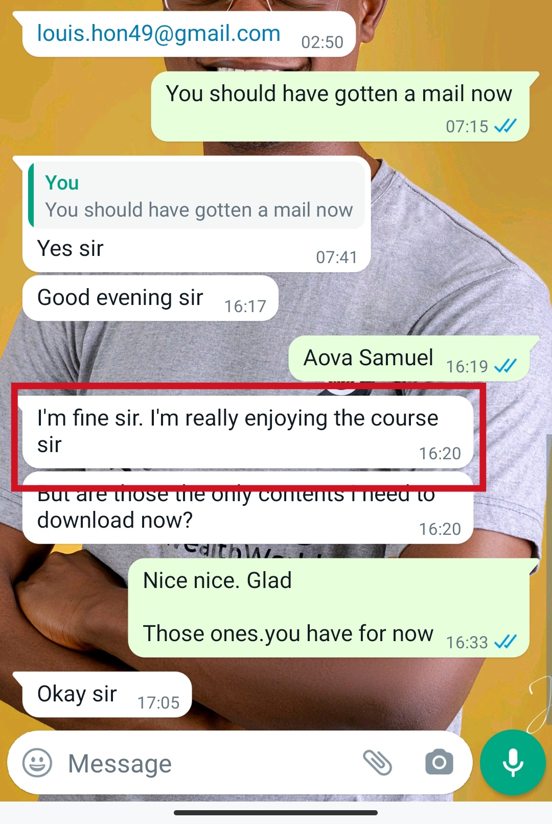 Student testimonial 1